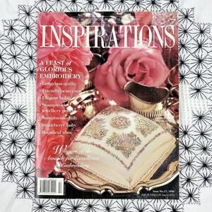 VTG 1998 Inspirations Embroidery Magazine #17 Floral Cottage Needlepoint